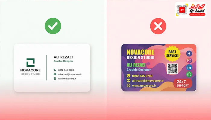 سادگی طراحی کارت ویزیت